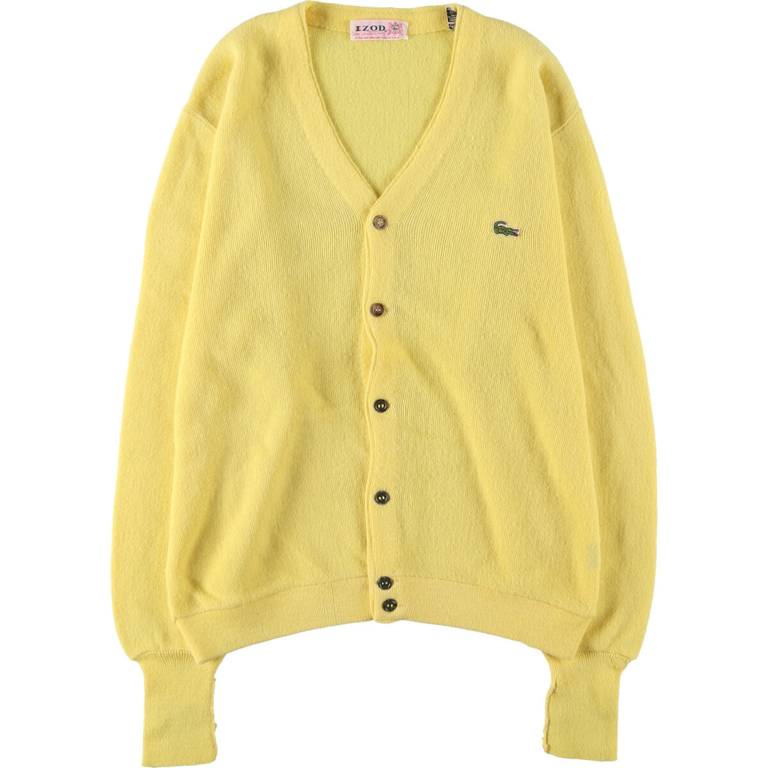Vintage 1970'S IZOD acrylic knit cardigan, made in the USA, men's size XL Oron Acrylic yellow type Vintage Second Hand
