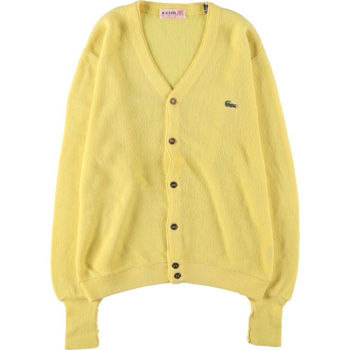 Vintage 1970'S IZOD acrylic knit cardigan, made in the USA, men's size XL Oron Acrylic yellow type Vintage Second Hand