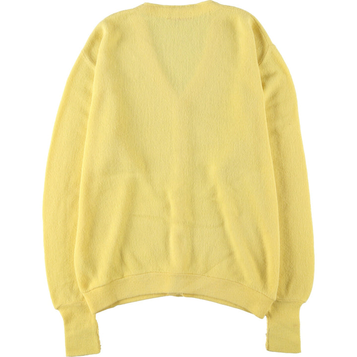 Vintage 1970'S IZOD acrylic knit cardigan, made in the USA, men's size XL Oron Acrylic yellow type Vintage Second Hand