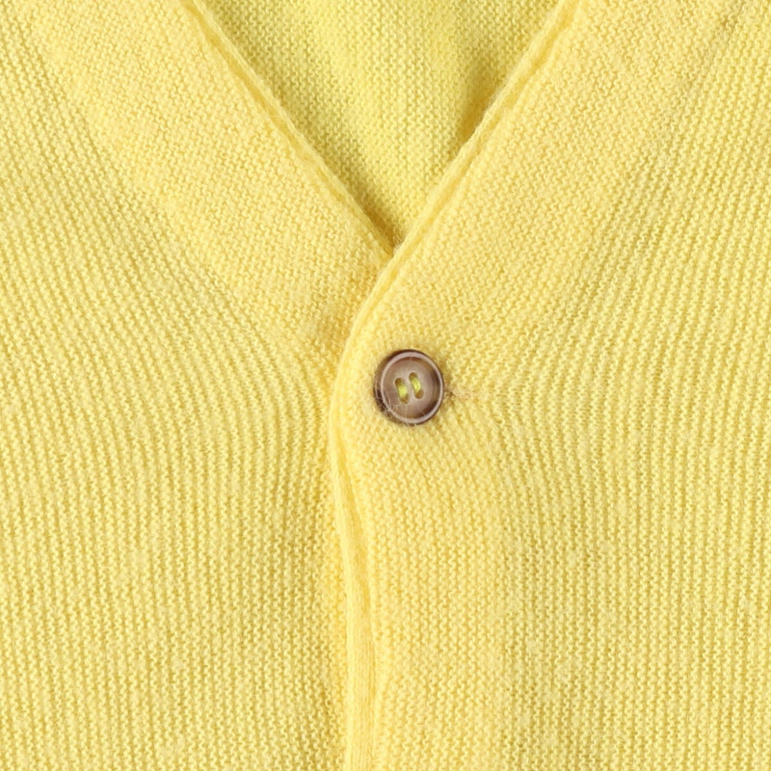 Vintage 1970'S IZOD acrylic knit cardigan, made in the USA, men's size XL Oron Acrylic yellow type Vintage Second Hand