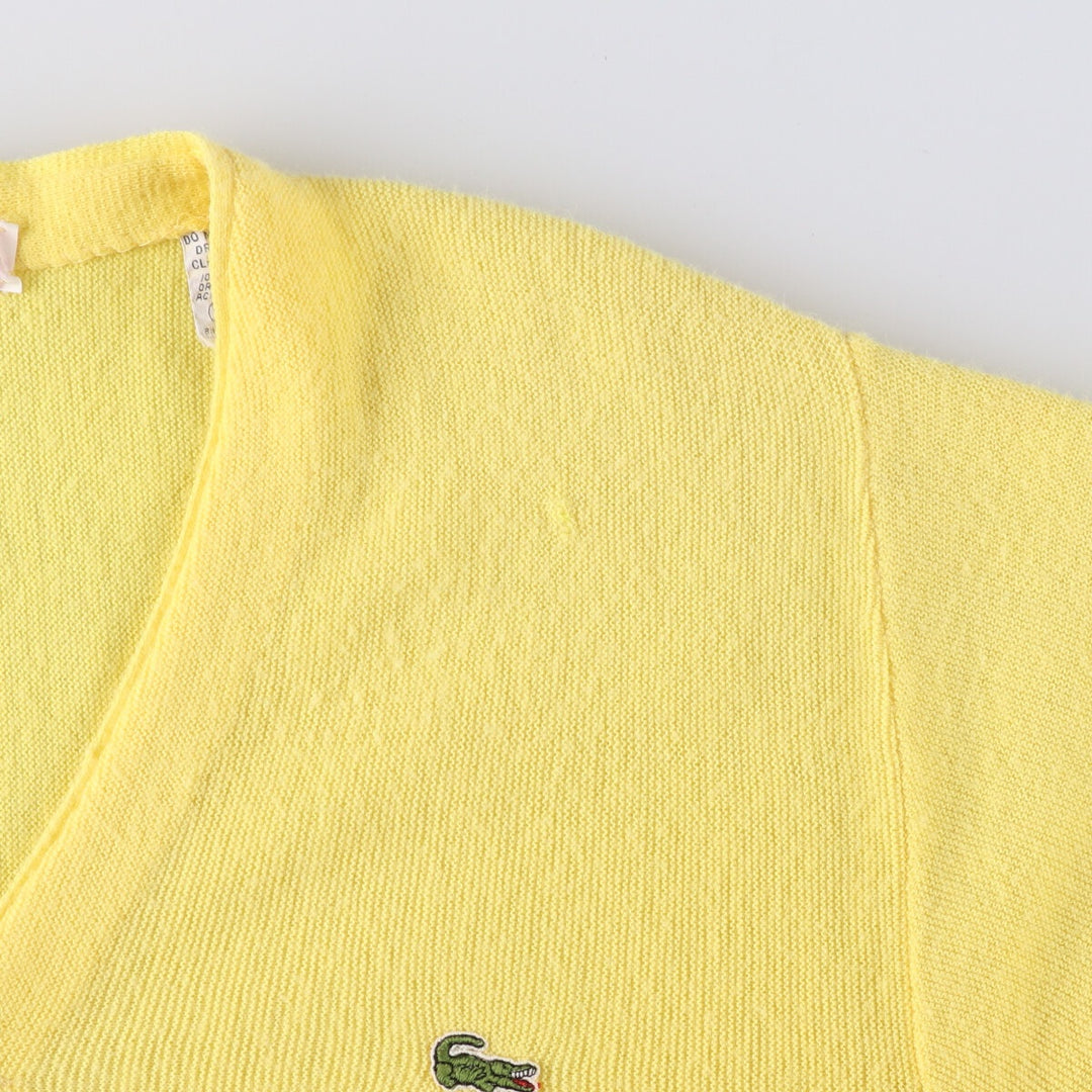 Vintage 1970'S IZOD acrylic knit cardigan, made in the USA, men's size XL Oron Acrylic yellow type Vintage Second Hand