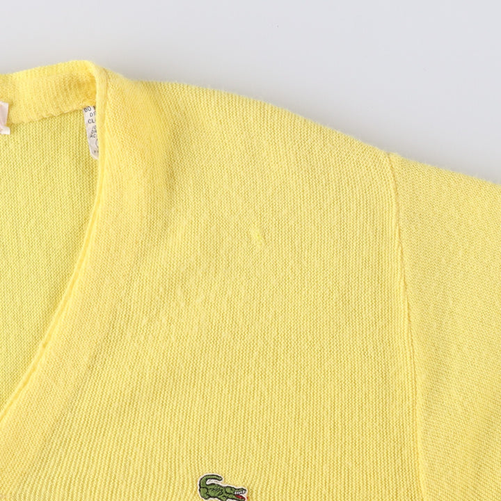 Vintage 1970'S IZOD acrylic knit cardigan, made in the USA, men's size XL Oron Acrylic yellow type Vintage Second Hand