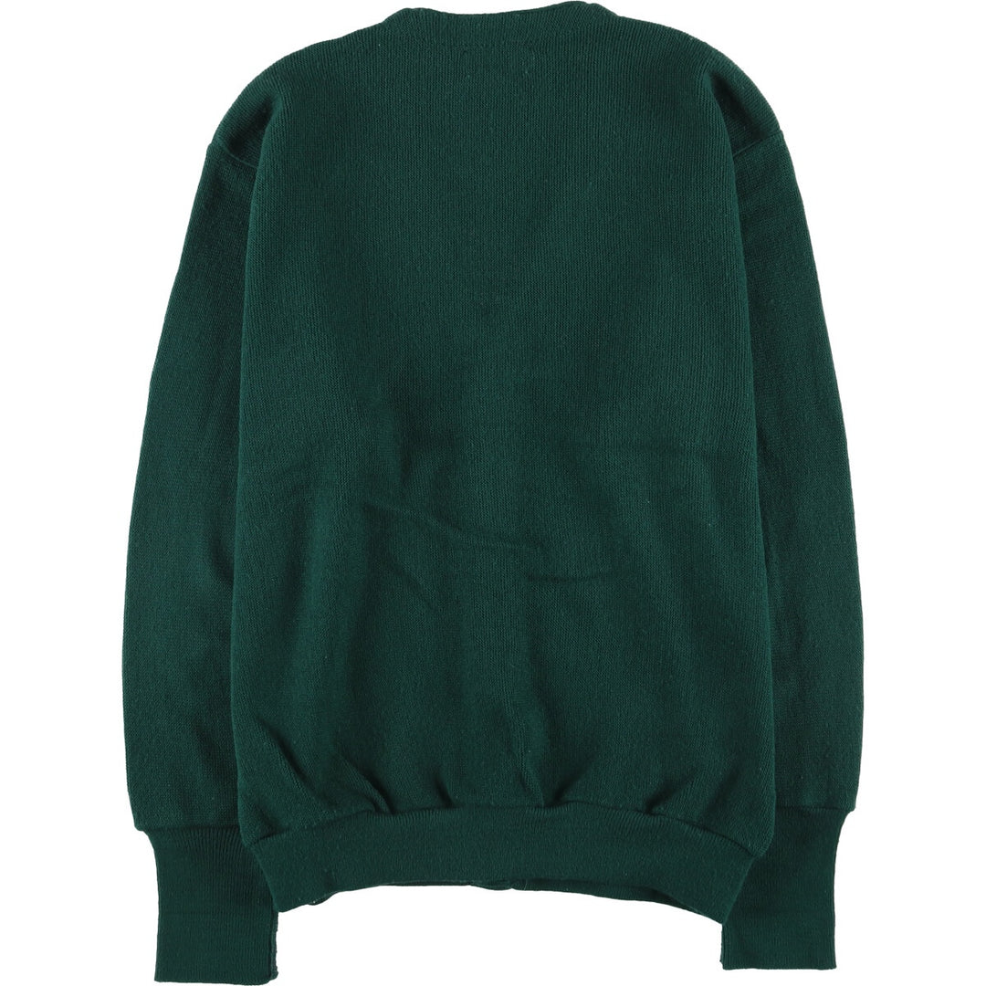 Vintage 1980'S Arrow Tournament acrylic knit cardigan, made in the USA, size M, men's. acrylic green type Vintage Second Hand