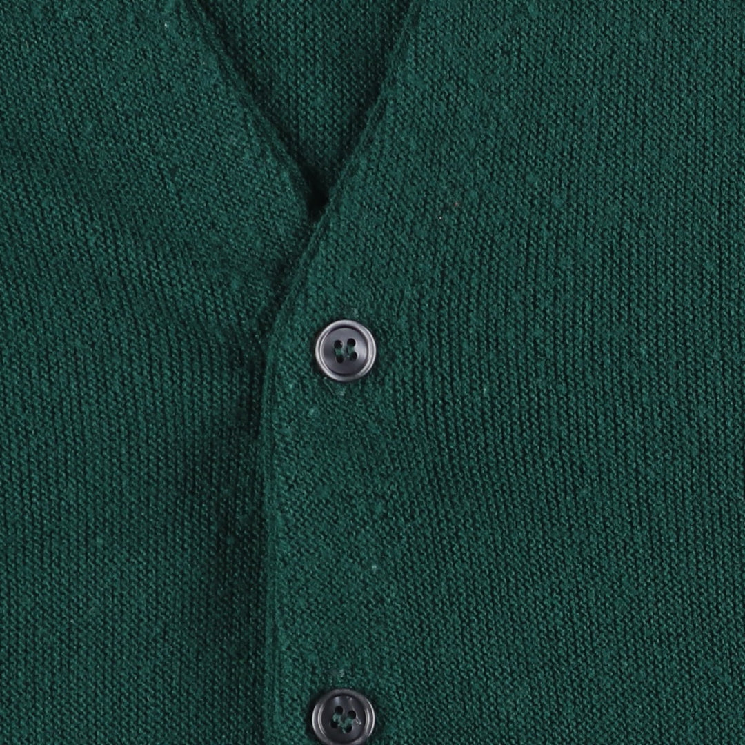 Vintage 1980'S Arrow Tournament acrylic knit cardigan, made in the USA, size M, men's. acrylic green type Vintage Second Hand