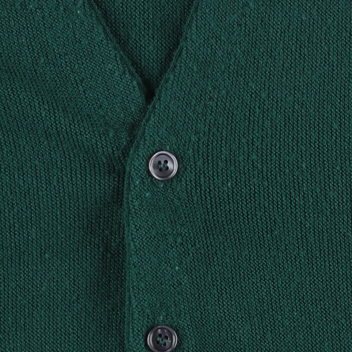 Vintage 1980'S Arrow Tournament acrylic knit cardigan, made in the USA, size M, men's. acrylic green type Vintage Second Hand