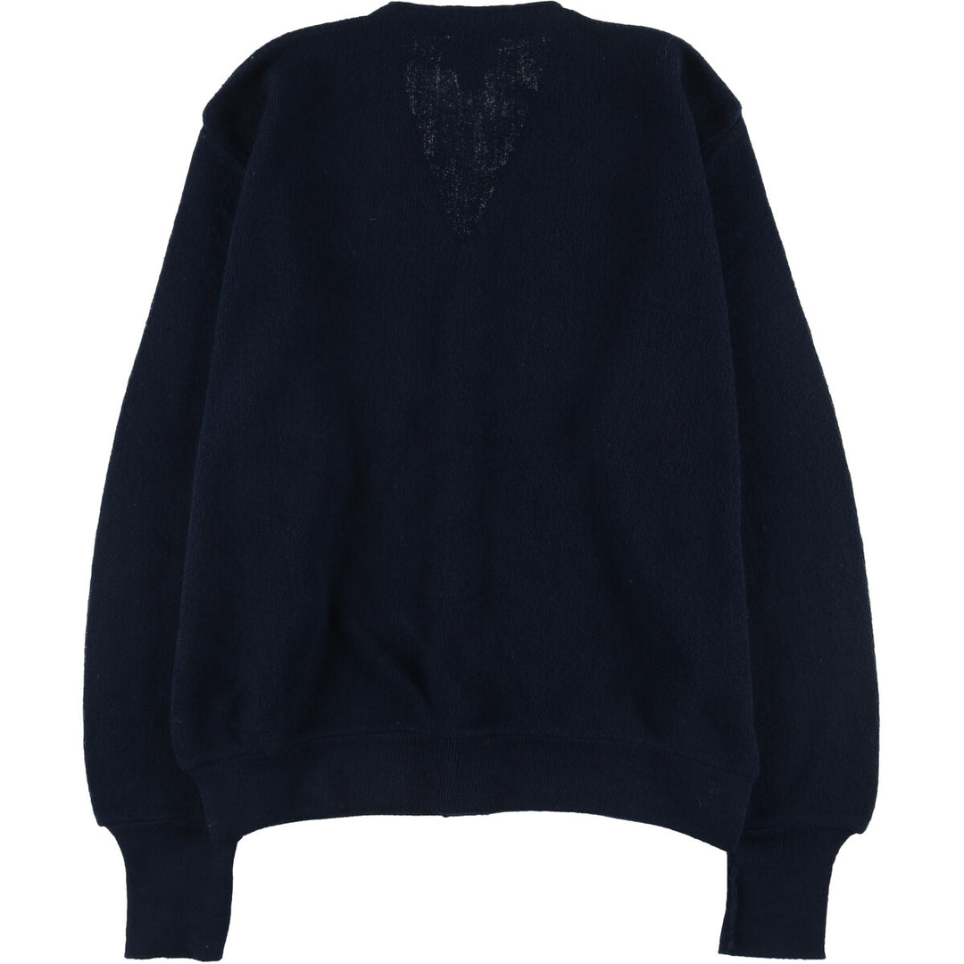Vintage 1970'S Lacoste IZOD cotton knit cardigan, made in the USA, size L, men's Oron Acrylic navy blue type Vintage Second Hand