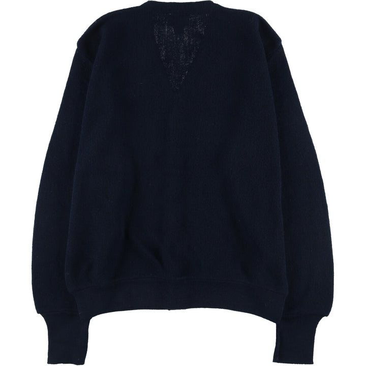 Vintage 1970'S Lacoste IZOD cotton knit cardigan, made in the USA, size L, men's Oron Acrylic navy blue type Vintage Second Hand