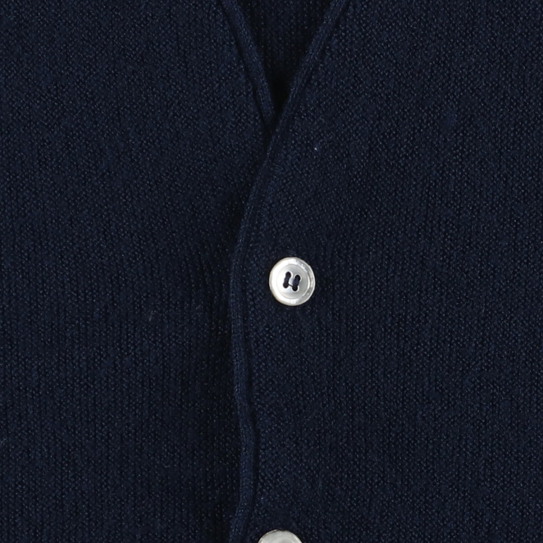 Vintage 1970'S Lacoste IZOD cotton knit cardigan, made in the USA, size L, men's Oron Acrylic navy blue type Vintage Second Hand