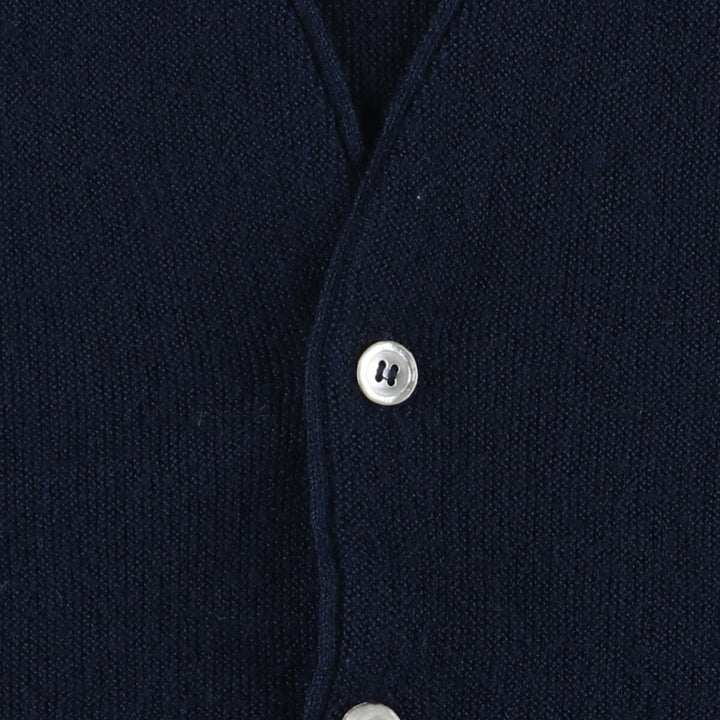 Vintage 1970'S Lacoste IZOD cotton knit cardigan, made in the USA, size L, men's Oron Acrylic navy blue type Vintage Second Hand