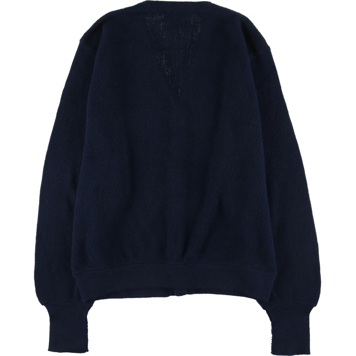 Vintage 1970'S Lacoste IZOD cotton knit cardigan, made in the USA, size L, men's Oron Acrylic navy blue type Vintage Second Hand