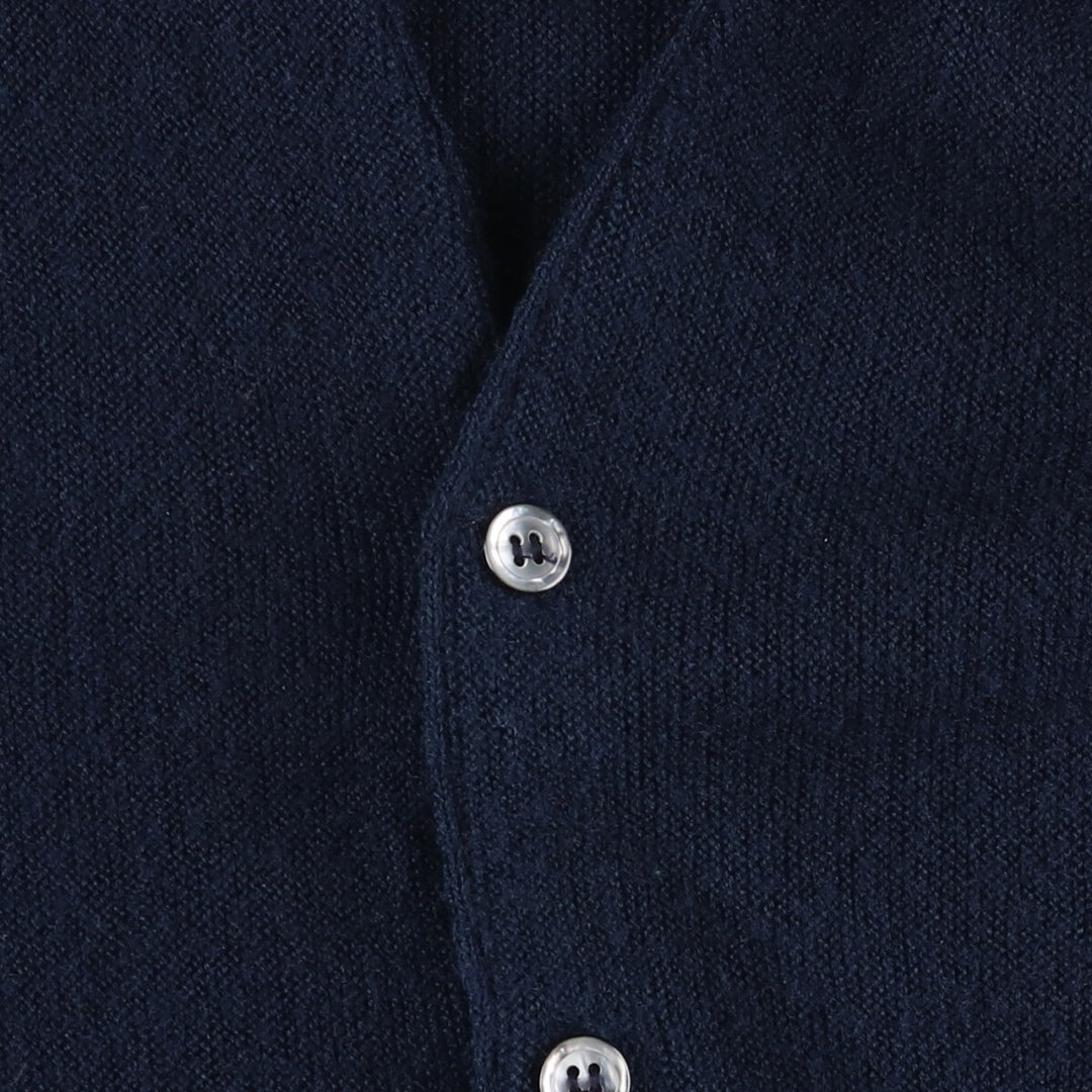 Vintage 1970'S Lacoste IZOD cotton knit cardigan, made in the USA, size L, men's Oron Acrylic navy blue type Vintage Second Hand