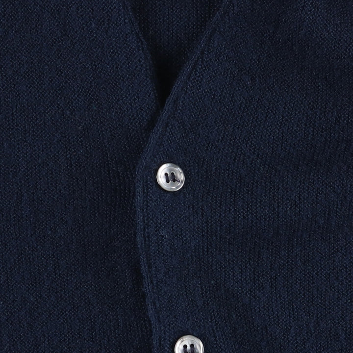 Vintage 1970'S Lacoste IZOD cotton knit cardigan, made in the USA, size L, men's Oron Acrylic navy blue type Vintage Second Hand