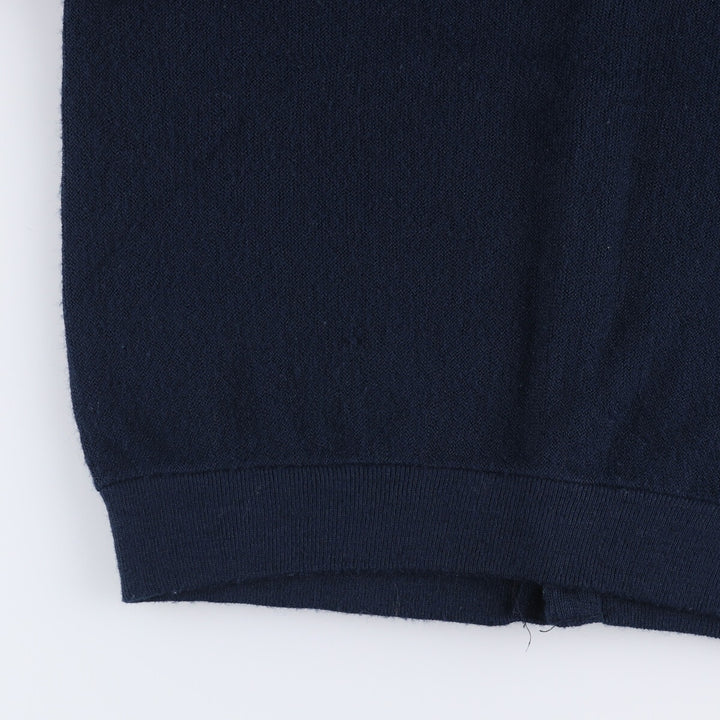 Vintage 1970'S Lacoste IZOD cotton knit cardigan, made in the USA, size L, men's Oron Acrylic navy blue type Vintage Second Hand