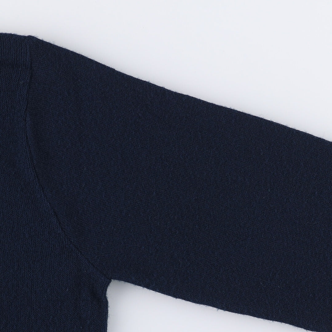 Vintage 1970'S Lacoste IZOD cotton knit cardigan, made in the USA, size L, men's Oron Acrylic navy blue type Vintage Second Hand