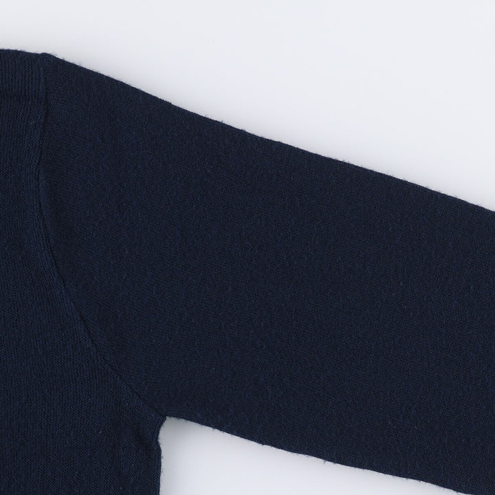 Vintage 1970'S Lacoste IZOD cotton knit cardigan, made in the USA, size L, men's Oron Acrylic navy blue type Vintage Second Hand