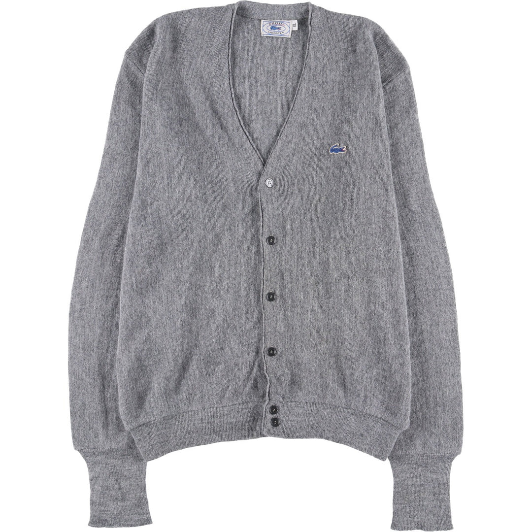 Vintage 70s-80'S Lacoste IZOD knit cardigan, men's size XL unclear gray type Vintage Second Hand