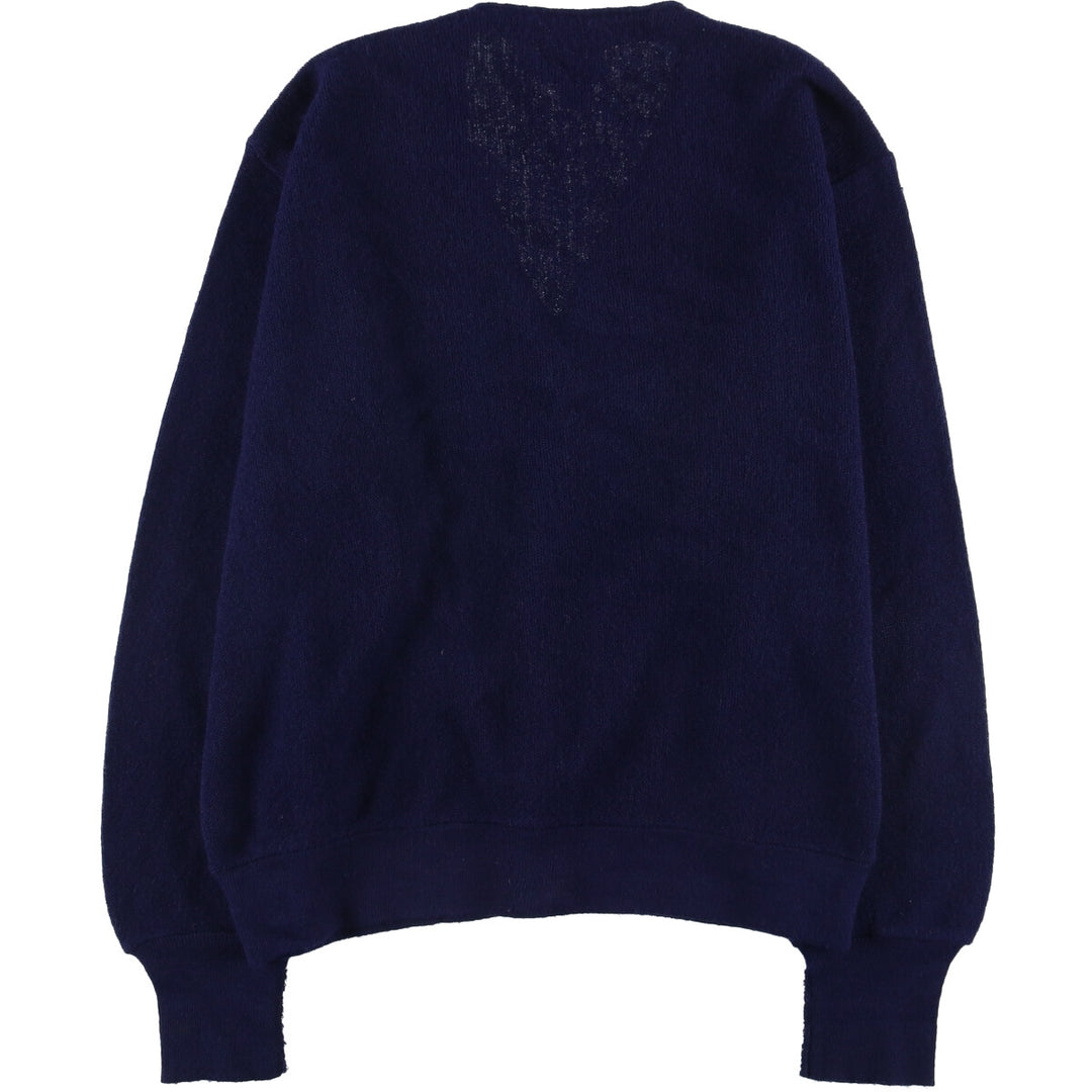 Vintage 80s-90'S Lacoste IZOD acrylic knit cardigan, made in the USA, size M, men's Oron Acrylic navy blue type Vintage Second Hand