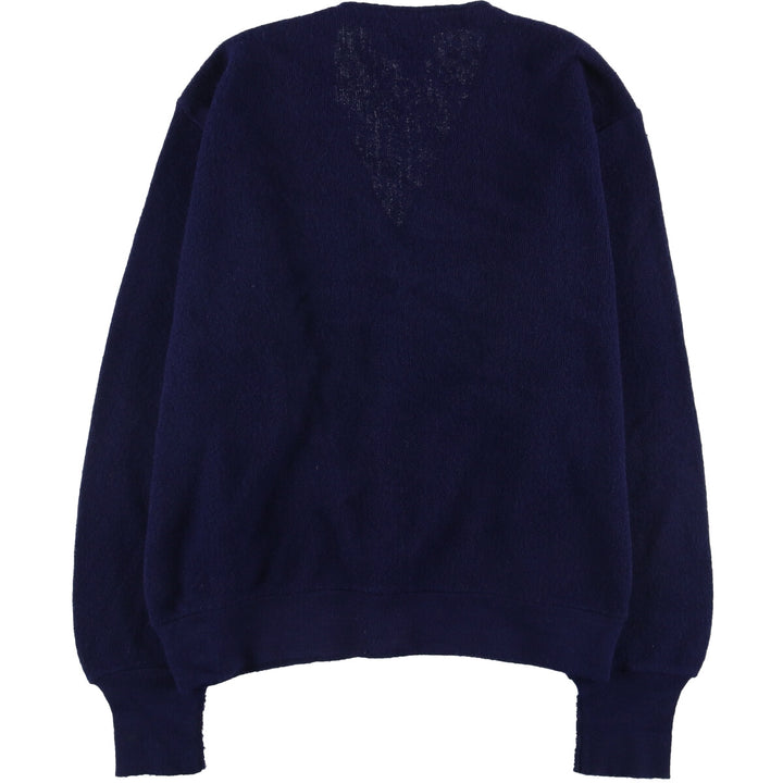 Vintage 80s-90'S Lacoste IZOD acrylic knit cardigan, made in the USA, size M, men's Oron Acrylic navy blue type Vintage Second Hand