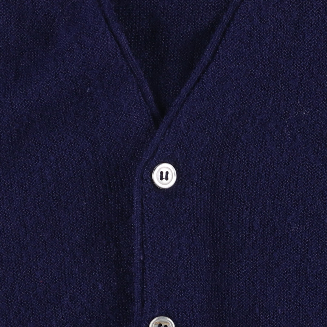 Vintage 80s-90'S Lacoste IZOD acrylic knit cardigan, made in the USA, size M, men's Oron Acrylic navy blue type Vintage Second Hand