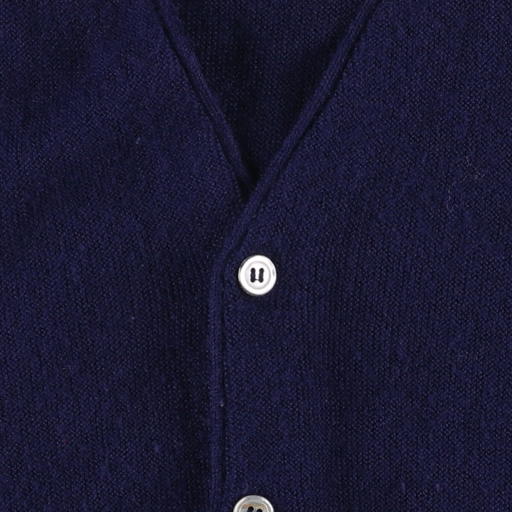 Vintage 80s-90'S Lacoste IZOD acrylic knit cardigan, made in the USA, size M, men's Oron Acrylic navy blue type Vintage Second Hand
