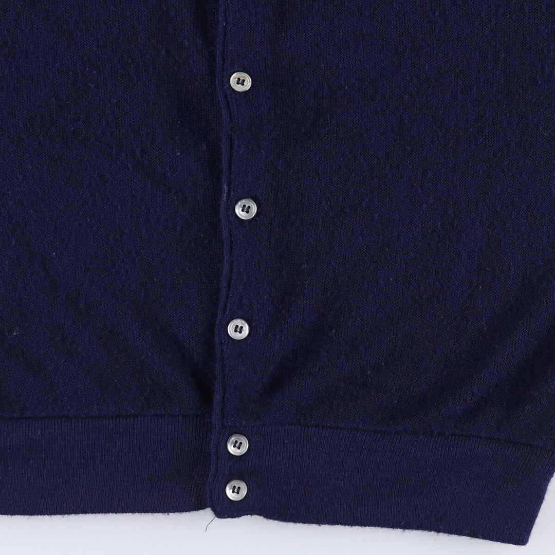 Vintage 80s-90'S Lacoste IZOD acrylic knit cardigan, made in the USA, size M, men's Oron Acrylic navy blue type Vintage Second Hand