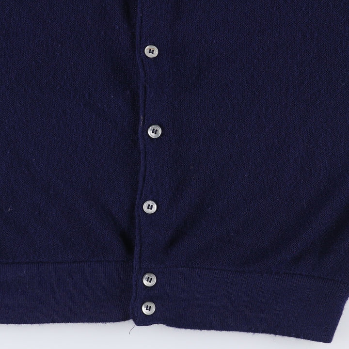 Vintage 80s-90'S Lacoste IZOD acrylic knit cardigan, made in the USA, size M, men's Oron Acrylic navy blue type Vintage Second Hand