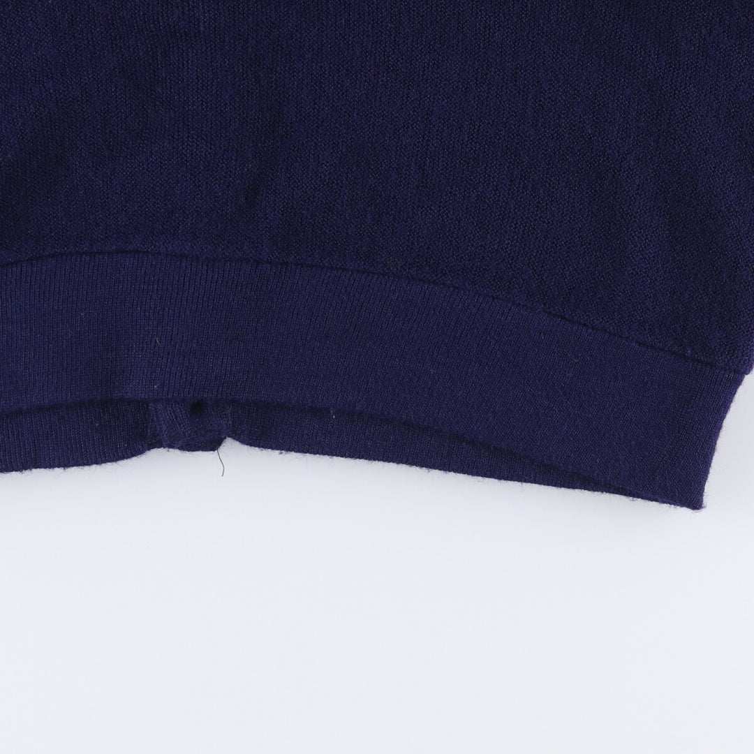 Vintage 80s-90'S Lacoste IZOD acrylic knit cardigan, made in the USA, size M, men's Oron Acrylic navy blue type Vintage Second Hand
