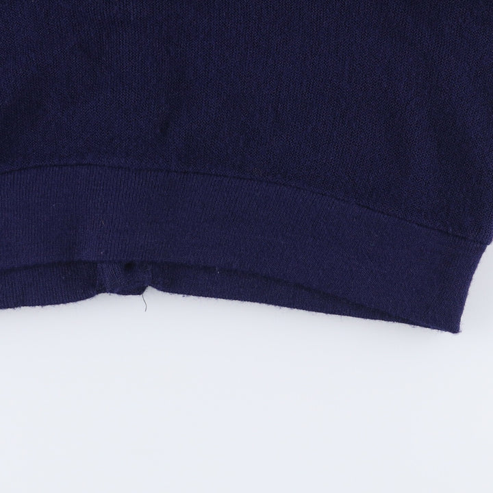 Vintage 80s-90'S Lacoste IZOD acrylic knit cardigan, made in the USA, size M, men's Oron Acrylic navy blue type Vintage Second Hand
