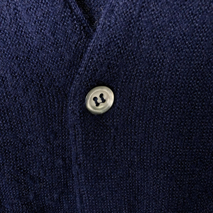 80s-90'S Lacoste IZOD Acrylic Knit Cardigan Made in USA Men's XL Vintage Oron Acrylic navy blue type Vintage Second Hand