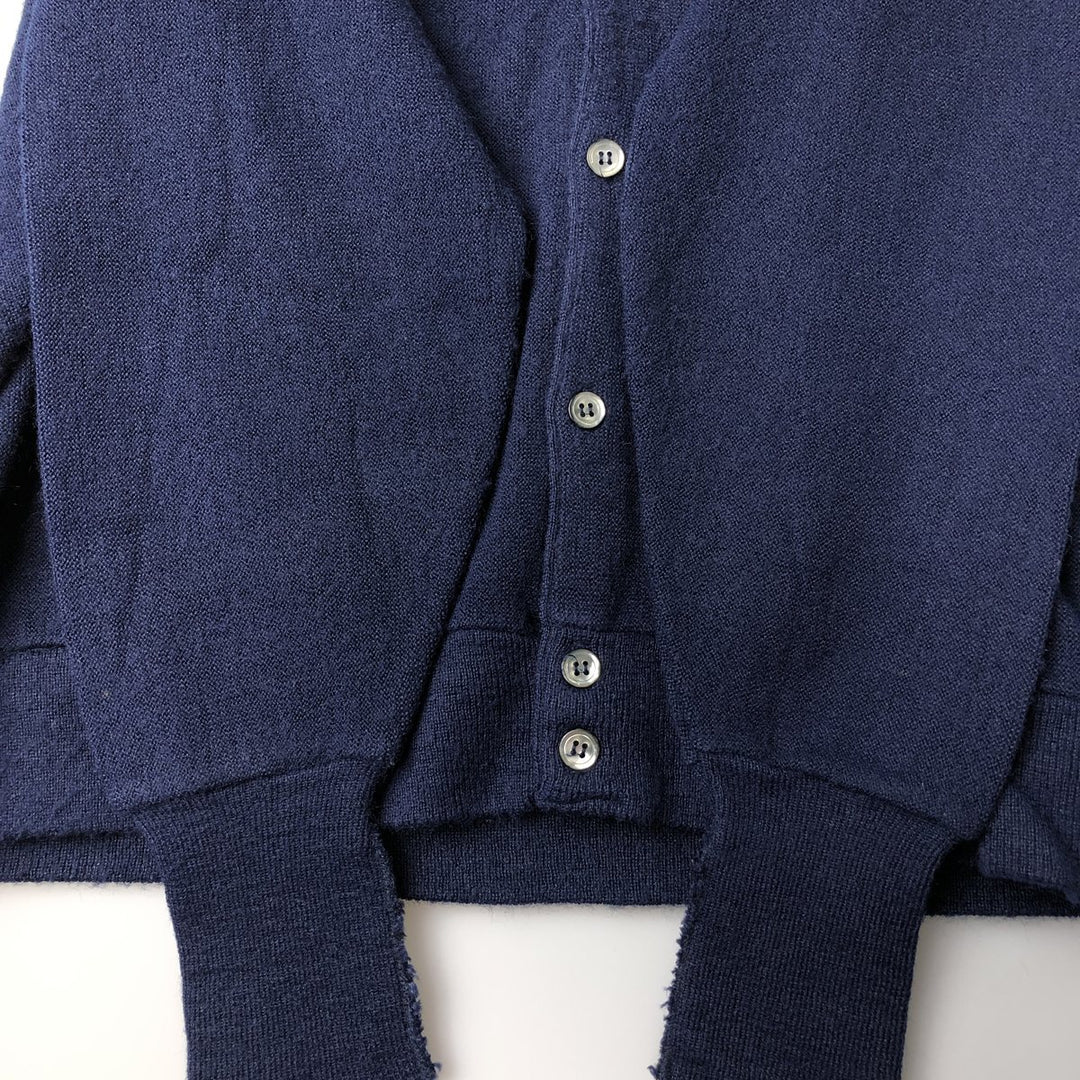 80s-90'S Lacoste IZOD Acrylic Knit Cardigan Made in USA Men's XL Vintage Oron Acrylic navy blue type Vintage Second Hand