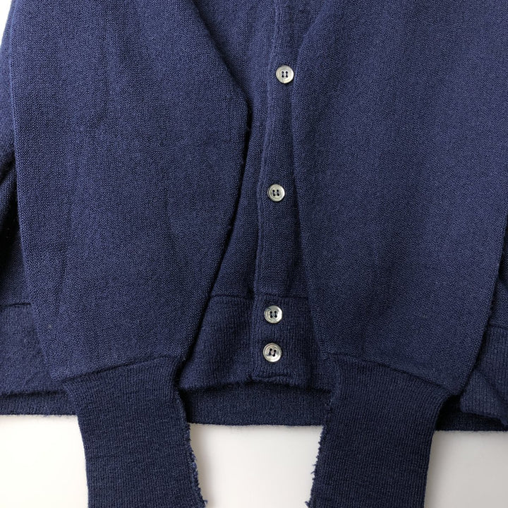 80s-90'S Lacoste IZOD Acrylic Knit Cardigan Made in USA Men's XL Vintage Oron Acrylic navy blue type Vintage Second Hand