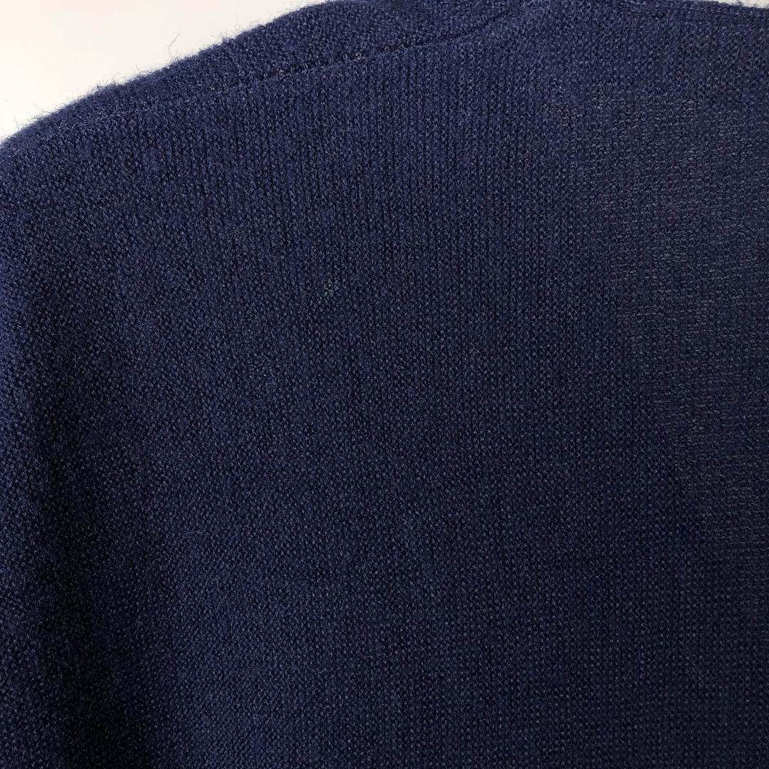 80s-90'S Lacoste IZOD Acrylic Knit Cardigan Made in USA Men's XL Vintage Oron Acrylic navy blue type Vintage Second Hand