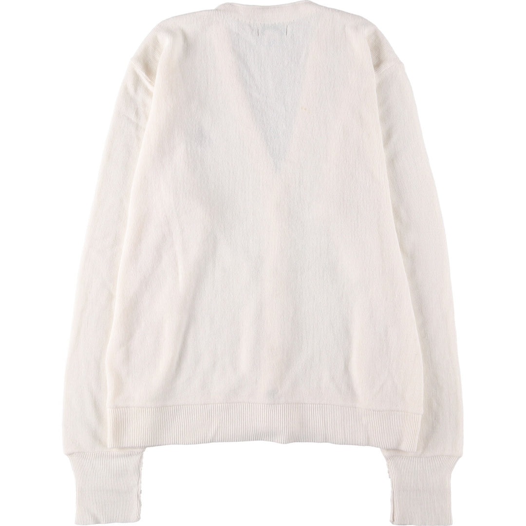 Vintage 90'S IZOD acrylic knit cardigan, made in the USA, size L, men's acrylic white type Vintage Second Hand