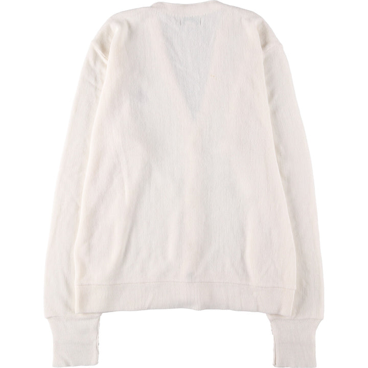 Vintage 90'S IZOD acrylic knit cardigan, made in the USA, size L, men's acrylic white type Vintage Second Hand