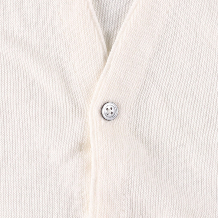 Vintage 90'S IZOD acrylic knit cardigan, made in the USA, size L, men's acrylic white type Vintage Second Hand