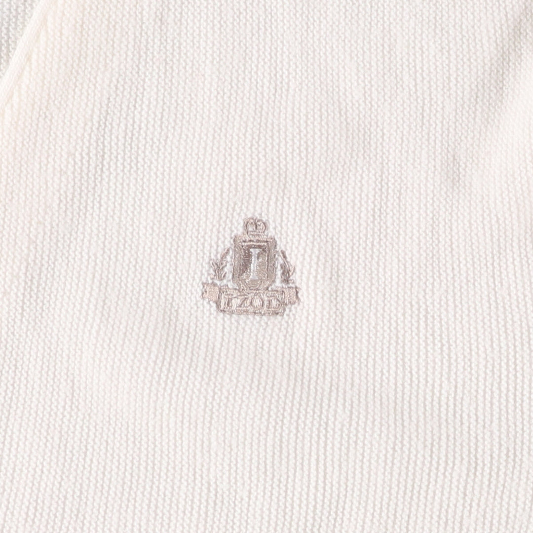 Vintage 90'S IZOD acrylic knit cardigan, made in the USA, size L, men's acrylic white type Vintage Second Hand