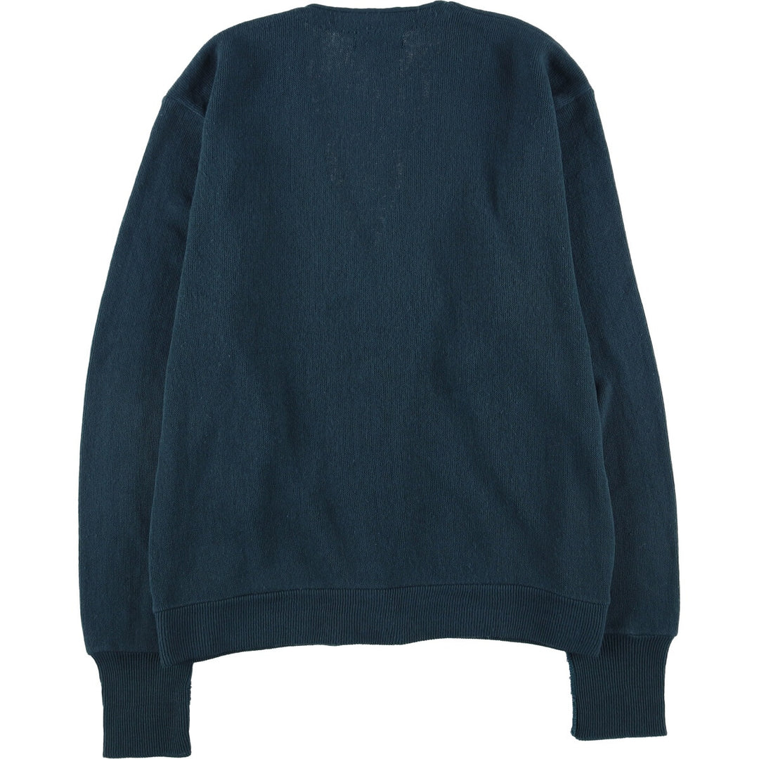 Vintage 90'S IZOD acrylic knit cardigan, made in the USA, size L, men's acrylic Green type dark green Vintage Second Hand