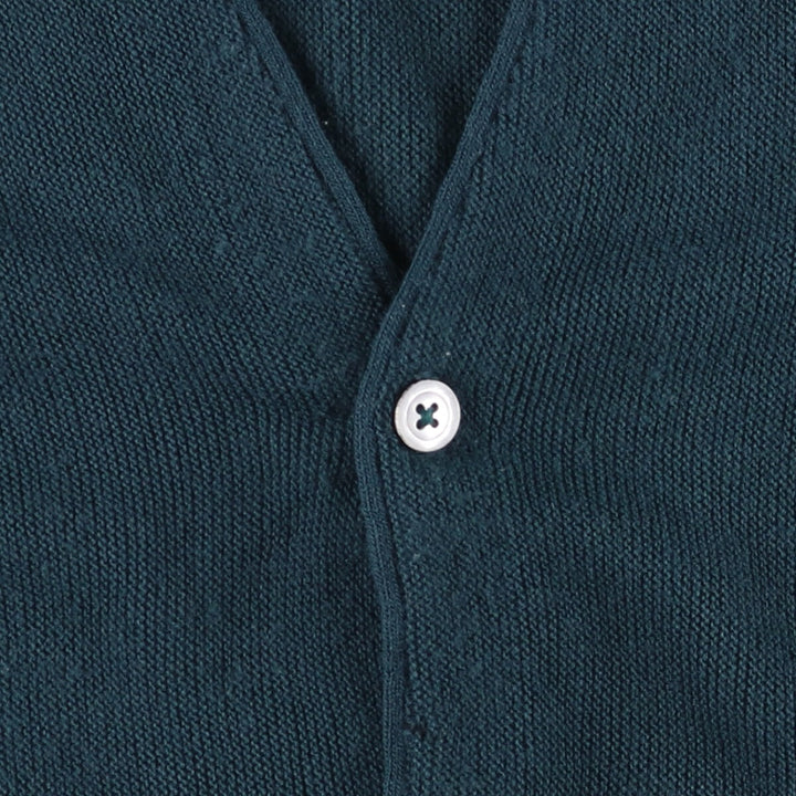 Vintage 90'S IZOD acrylic knit cardigan, made in the USA, size L, men's acrylic Green type dark green Vintage Second Hand