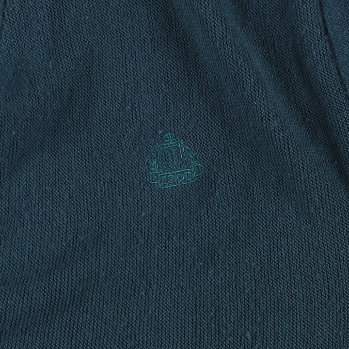 Vintage 90'S IZOD acrylic knit cardigan, made in the USA, size L, men's acrylic Green type dark green Vintage Second Hand