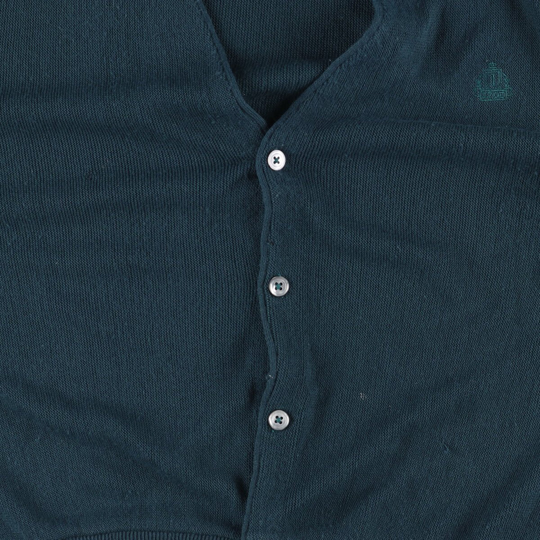 Vintage 90'S IZOD acrylic knit cardigan, made in the USA, size L, men's acrylic Green type dark green Vintage Second Hand
