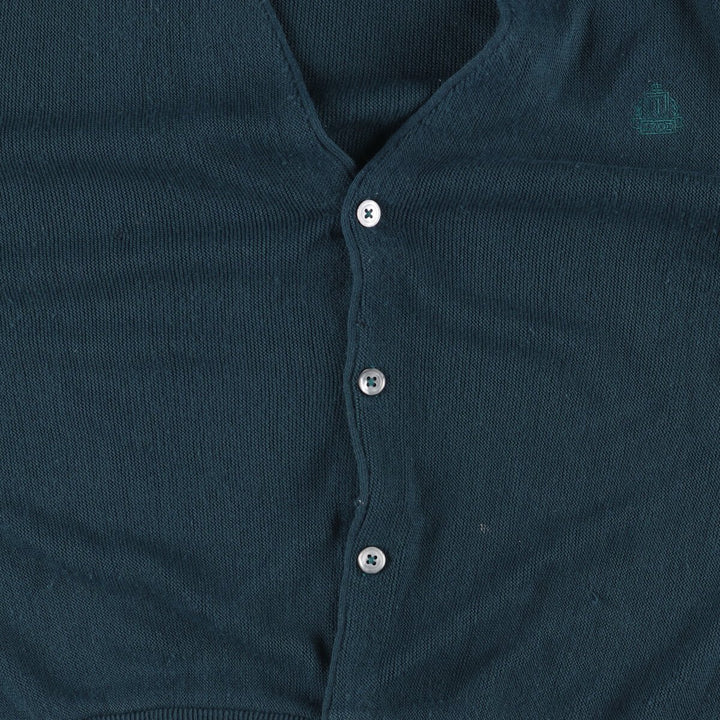 Vintage 90'S IZOD acrylic knit cardigan, made in the USA, size L, men's acrylic Green type dark green Vintage Second Hand