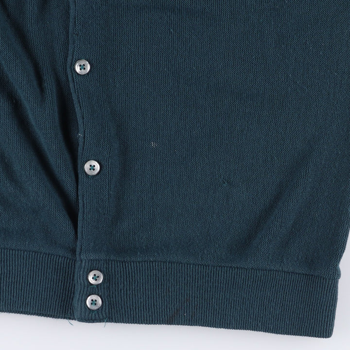 Vintage 90'S IZOD acrylic knit cardigan, made in the USA, size L, men's acrylic Green type dark green Vintage Second Hand