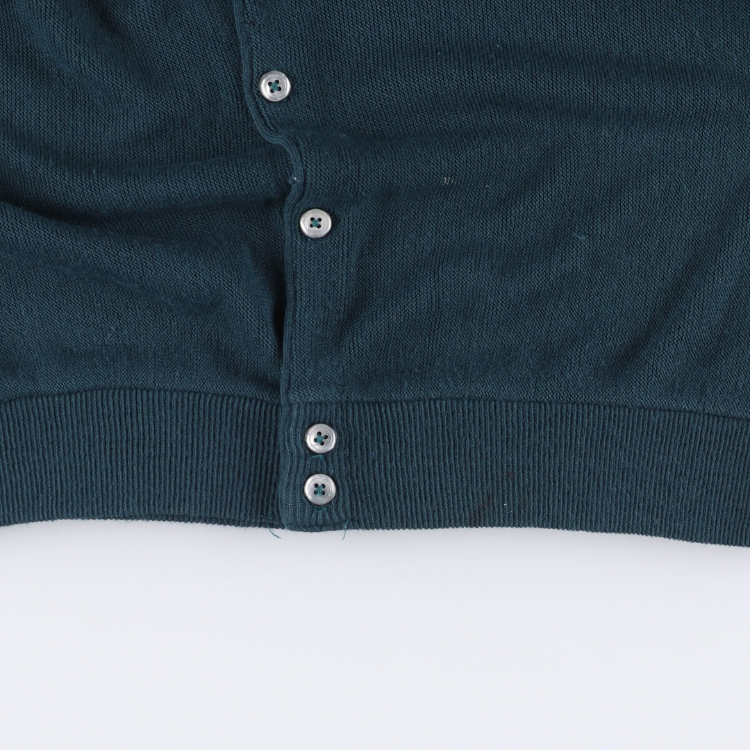 Vintage 90'S IZOD acrylic knit cardigan, made in the USA, size L, men's acrylic Green type dark green Vintage Second Hand