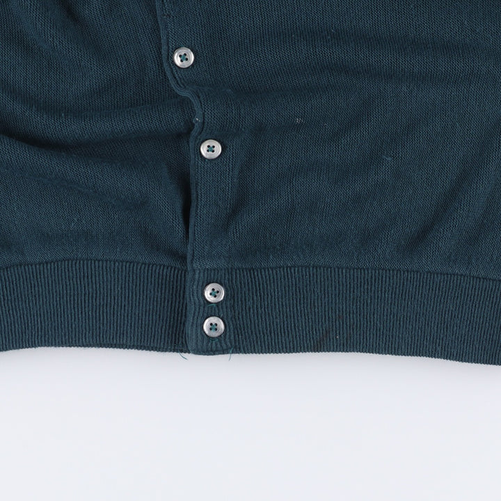 Vintage 90'S IZOD acrylic knit cardigan, made in the USA, size L, men's acrylic Green type dark green Vintage Second Hand