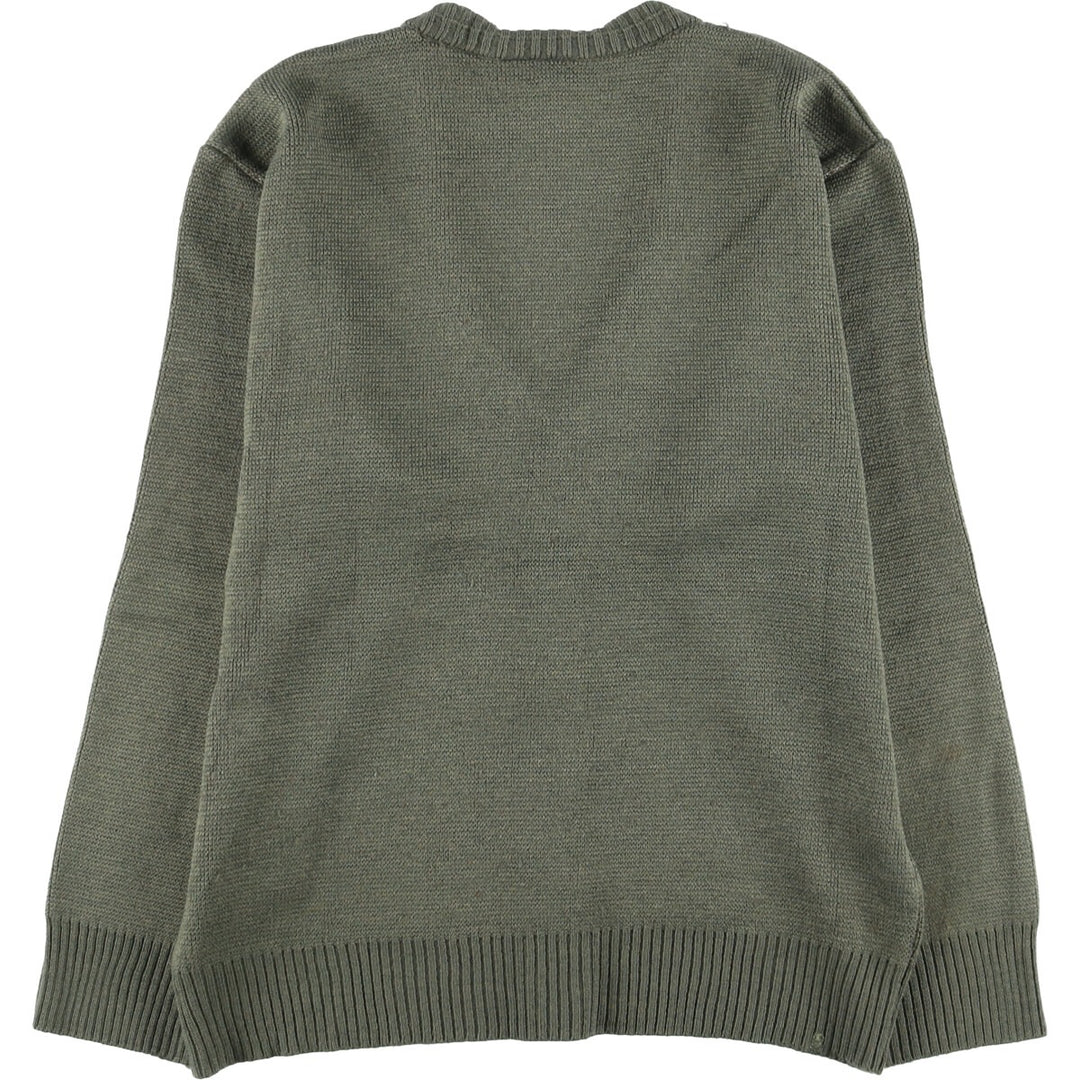 ammann all-over print knit cardigan, men's size M unclear green type Vintage Second Hand