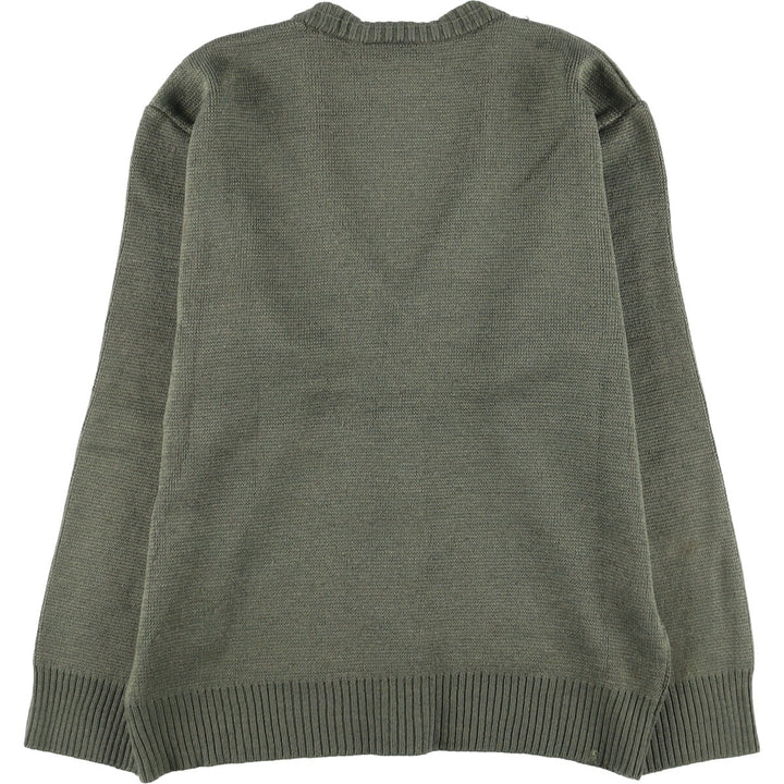 ammann all-over print knit cardigan, men's size M unclear green type Vintage Second Hand