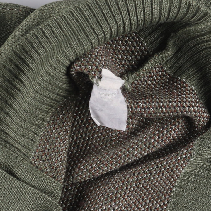 ammann all-over print knit cardigan, men's size M unclear green type Vintage Second Hand