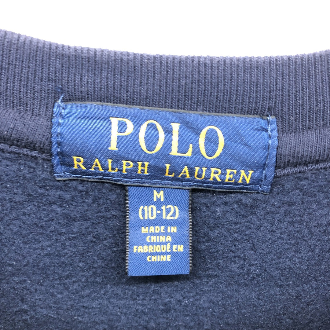 Ralph Lauren POLO RALPH LAUREN One-point logo sweatshirt, women's M size cotton navy blue type Vintage Second Hand