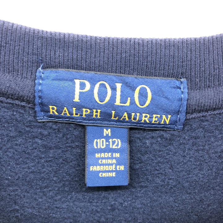 Ralph Lauren POLO RALPH LAUREN One-point logo sweatshirt, women's M size cotton navy blue type Vintage Second Hand