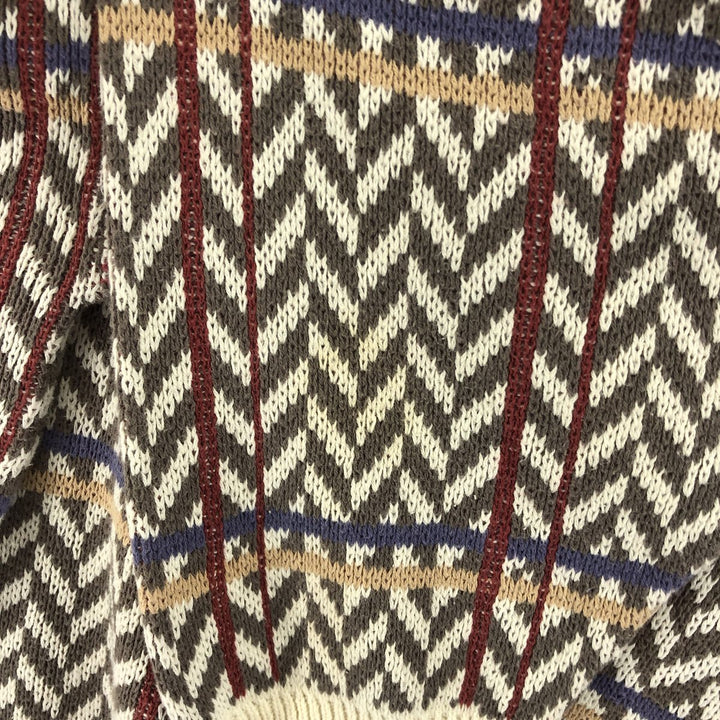 90'S St. John's Bay all-over print cotton knit sweater, made in the USA, men's size L, vintage cotton white type Vintage Second Hand